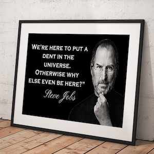 Steve Jobs Quotes,   Poster Framed Room Decor, Home Decor, Movie Poster for Gift, READY TO HANG