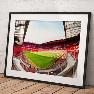 Old Trafford Stadium, Poster Framed Room Decor, Home Decor, Movie Poster for Gift, READY TO HANG