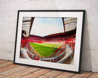 Old Trafford Stadium, Poster Framed Room Decor, Home Decor, Movie Poster for Gift, READY TO HANG