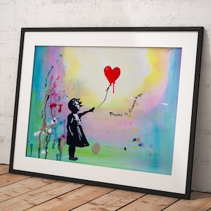 Banksy Wall Art Poster Framed, Wall Art Print, Wall Decor, Canvas Print, Room Decor, Home Decor, Movie Poster for Gift, READY TO HANG