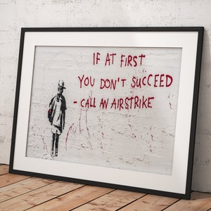Banksy Wall Art Poster Framed, Wall Art Print, Wall Decor, Canvas Print, Room Decor, Home Decor, Movie Poster for Gift, READY TO HANG