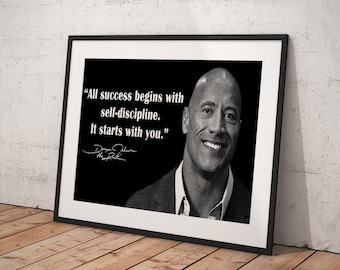 Dwayne Johnson, The Rock Wall Art Poster Framed, Decoración de pared, Impresión de lienzo, Decoración de la habitación, Decoración del hogar, Póster de película para regalo, LISTO PARA COLGAR
