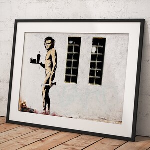 Banksy Wall Art Poster Framed, Wall Art Print, Wall Decor, Canvas Print, Room Decor, Home Decor, Movie Poster for Gift, READY TO HANG