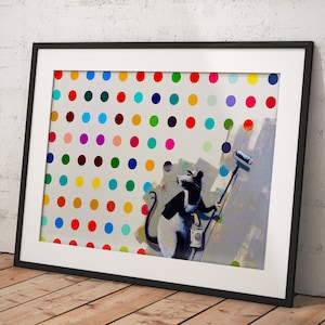 Banksy Wall Art Poster Framed, Wall Art Print, Wall Decor, Canvas Print, Room Decor, Home Decor, Movie Poster for Gift, READY TO HANG