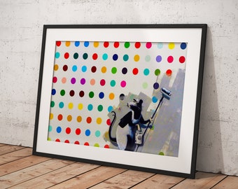 Banksy Wall Art Poster Ingelijst, Wall Art Print, Wall Decor, Canvas Print, Room Decor, Home Decor, Film Poster voor Gift, KLAAR OM OP TE HANGEN