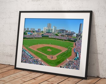 Wrigley Field Chicago Cubs, Poster Framed Room Decor, Home Decor, Movie Poster for Gift, READY TO HANG