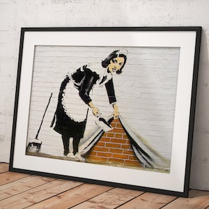 Banksy Wall Art Poster Framed, Wall Art Print, Wall Decor, Canvas Print, Room Decor, Home Decor, Movie Poster for Gift, READY TO HANG