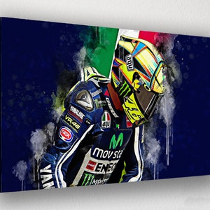 Valentino Rossi Canvas Wall Art | Print Wall Decor, Canvas Print, Room Decor Home Decor, Movie Poster for Gift READY TO HANG
