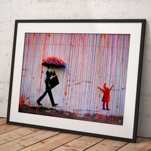 Banksy Wall Art Poster Framed, Wall Art Print, Wall Decor, Canvas Print, Room Decor, Home Decor, Movie Poster for Gift, READY TO HANG
