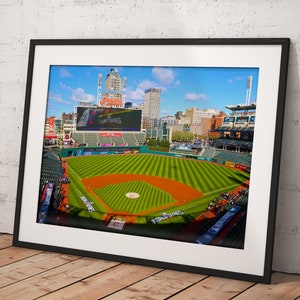 Cleveland Indians Progressive Field, Poster Framed Room Decor, Home Decor, Movie Poster for Gift, PRONTO DA APPENDERE