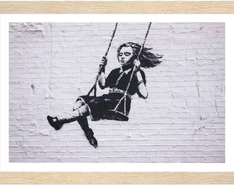 Banksy Wall Art Poster Framed, Wall Art Print, Wall Decor, Canvas