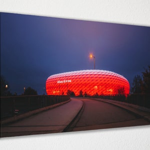 Bayern Munich Art, Allianz Arena Canvas Poster Wall Decor, Canvas Print, Room Decor, Home Decor, Movie Poster for Gift, READY TO HANG