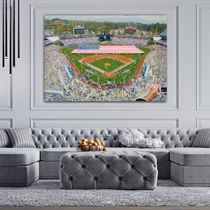 La Dodgers Stadium Poster Canvas Wall Art Wall Decor Room Decor, Home Decor, Movie Poster for Gift READY TO HANG