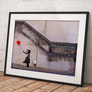 Banksy Wall Art Poster Framed, Wall Art Print, Wall Decor, Canvas Print, Room Decor, Home Decor, Movie Poster for Gift, READY TO HANG