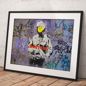 Banksy Wall Art Poster Framed, Wall Art Print, Wall Decor, Canvas Print, Room Decor, Home Decor, Movie Poster for Gift, READY TO HANG