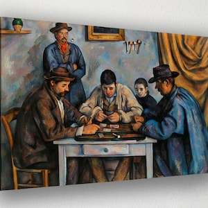 Paul Cezanne, The Card Players, Canvas Print, Room Decor, Home Decor, Movie Poster for Gift, READY TO HANG