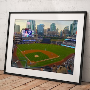 San Diego Padres Petco Park, Poster Framed Room Decor, Home Decor, Movie Poster for Gift, READY TO HANG