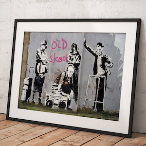 Banksy Wall Art Poster Framed, Wall Art Print, Wall Decor, Canvas Print, Room Decor, Home Decor, Movie Poster for Gift, READY TO HANG
