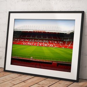 Old Trafford Stadium, Poster Framed Room Decor, Home Decor, Movie Poster for Gift, READY TO HANG