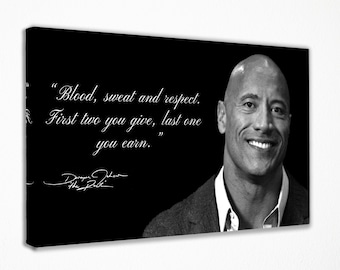 Dwayne The Rock Johnson Quotes Canvas Wall Art Print Wall Decor, Canvas Print, Room Decor Home Decor, Movie Poster for Gift READY TO HANG