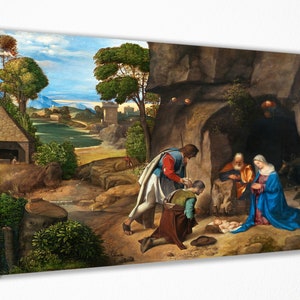 Giorgione&#39;s The Adoration of the Shepherds, Canvas Wall Art Print | Poster Print Decor for Home & Office Decoration I Poster, READY TO HANG