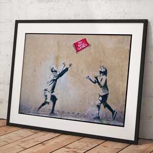 Banksy Wall Art Poster Framed, Wall Art Print, Wall Decor, Canvas Print, Room Decor, Home Decor, Movie Poster for Gift, READY TO HANG