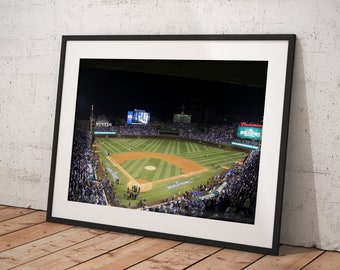 Wrigley Field Chicago Cubs, Poster Framed Room Decor, Home Decor, Movie Poster for Gift, READY TO HANG