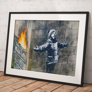 Banksy Wall Art Poster Framed, Wall Art Print, Wall Decor, Canvas Print, Room Decor, Home Decor, Movie Poster for Gift, READY TO HANG