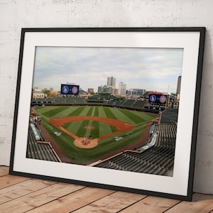 Wrigley Field Chicago Cubs, Poster Framed Room Decor, Home Decor, Movie Poster for Gift, READY TO HANG