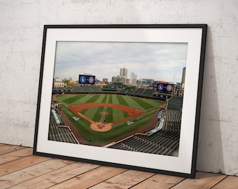 Wrigley Field Chicago Cubs, Poster Framed Room Decor, Home Decor, Movie Poster for Gift, READY TO HANG