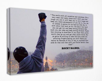 Rocky Balboa Motivational Quotes Poster Canvas Wall Art, Canvas Wall Decor, Canvas Print, Home Decor, Movie Poster for Gift, READY TO HANG