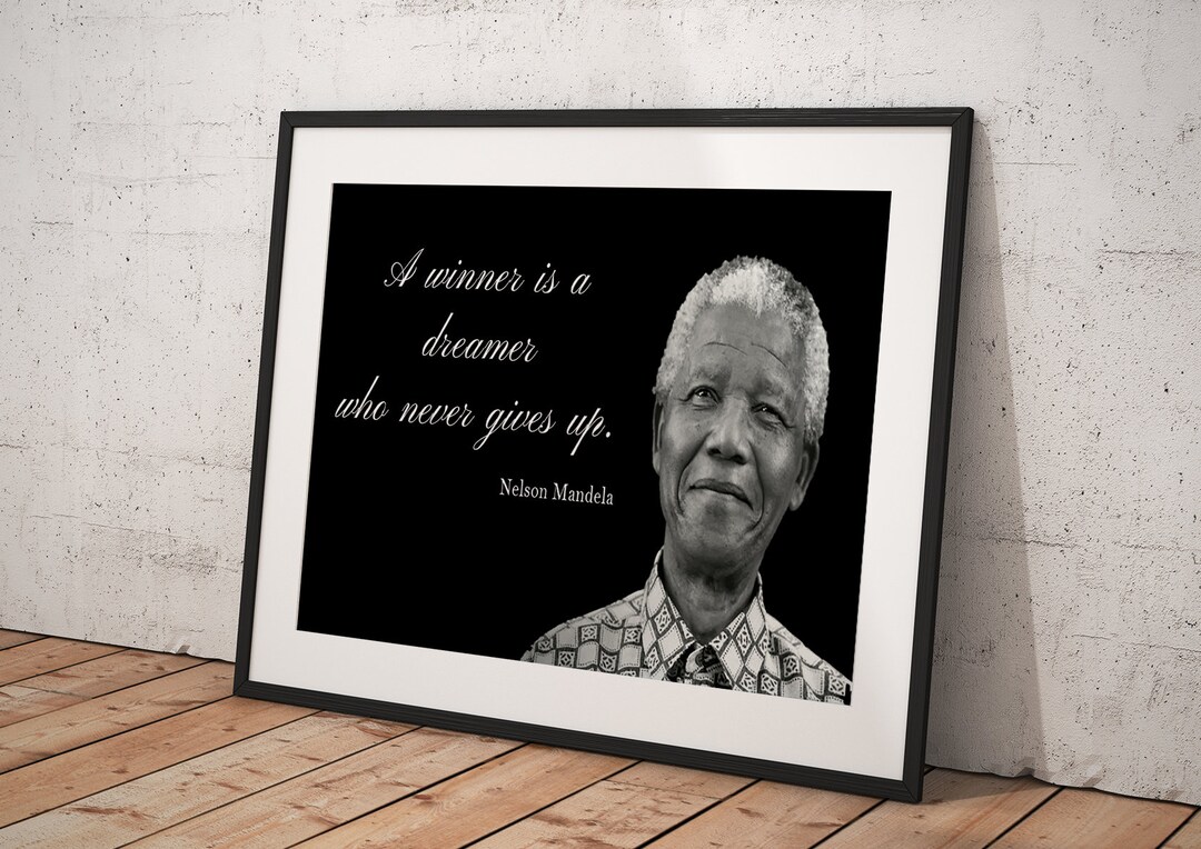 Nelson Mandela Inspirational Quote Poster – 'It Always Seems Impossible Until It's Done' – Wall Art Print