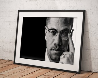 Malcolm X Poster Print Framed, Wall Decor, Print, Room Decor, Home Decor, Movie Poster for Gift, READY TO HANG