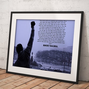 Rocky Balboa Movie, Wall Decor,   Poster Framed Room Decor, Home Decor, Movie Poster for Gift, READY TO HANG