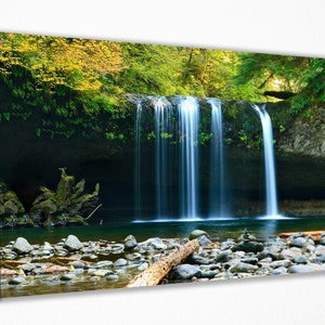 Waterfall in the Forest, Canvas Wall Art Print | Poster Print Decor for Home & Office Decoration I Poster, READY TO HANG