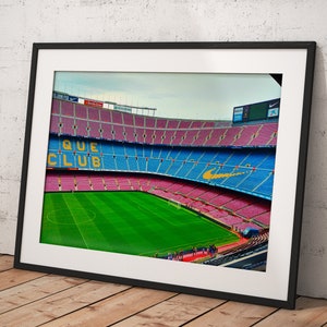 Camp Nou Stadium, Poster Framed Room Decor, Home Decor, Movie Poster for Gift, READY TO HANG