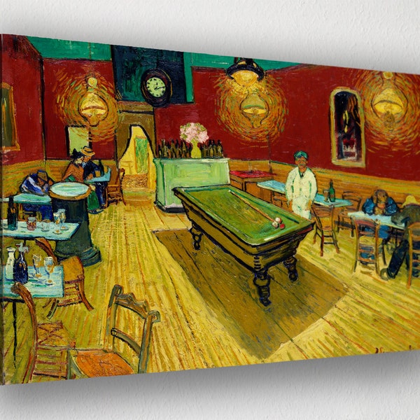 Vincent Van Gogh, Le Cafe De Nuit  Canvas Print, Room Decor, Home Decor, Movie Poster for Gift, READY TO HANG