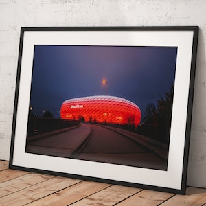 Bayern Munich, Allianz Arena, Poster Framed Room Decor, Home Decor, Movie Poster for Gift, READY TO HANG