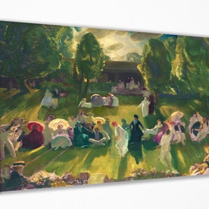 George Wesley Bellows, Tennis at Newport, Canvas Wall Art Print | Poster Print Decor for Home & Office Decoration I Poster, READY TO HANG