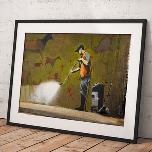 Banksy Wall Art Poster Framed, Wall Art Print, Wall Decor, Canvas Print, Room Decor, Home Decor, Movie Poster for Gift, READY TO HANG