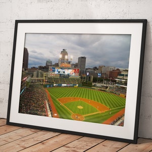 Cleveland Indians Progressive Field, Poster Framed Room Decor, Home Decor, Movie Poster for Gift, PRONTO DA APPENDERE