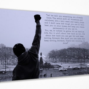 Rocky Balboa Quote Poster Canvas Wall Art, Canvas Wall Decor, Canvas Print Room Decor Home Decor, Movie Poster for Gift, READY TO HANG