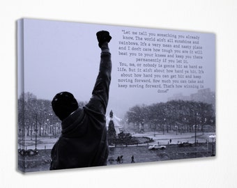 Rocky Balboa Quote Poster Canvas Wall Art, Canvas Wall Decor, Canvas Print Room Decor Home Decor, Movie Poster for Gift, READY TO HANG