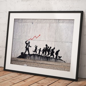 Banksy Wall Art Poster Framed, Wall Art Print, Wall Decor, Canvas Print, Room Decor, Home Decor, Movie Poster for Gift, READY TO HANG