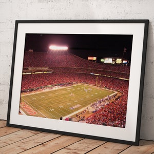 Arrowhead Stadium, Kansas City Chiefs, Poster Framed Room Decor, Home Decor, Movie Poster for Gift, READY TO HANG