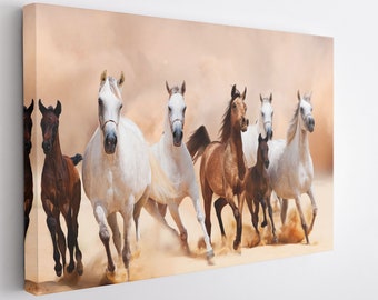 Herd of Horses, Canvas Wall Art Print | Poster Print Decor for Home & Office Decoration I Poster or READY TO HANG