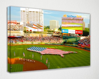 Truist Park Stadium - Atlanta Braves Stadium Canvas Wall Art Wall Decorat Room Decor, Home Decor, Movie Poster for Gift READY TO HANG