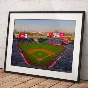 Los Angeles Angels Stadium, Poster Framed Room Decor, Home Decor, Movie Poster for Gift, READY TO HANG