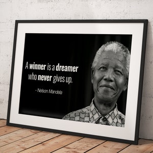 Nelson Mandela Zitat Poster gerahmt, Wand dekor, Poster gerahmt Raum Dekor, Home Dekor, Film Poster für Geschenk, BEREIT ZUM AUFHÄNGEn