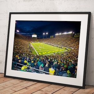 Autzen Stadium, Poster Framed Room Decor, Home Decor, Movie Poster for Gift, READY TO HANG